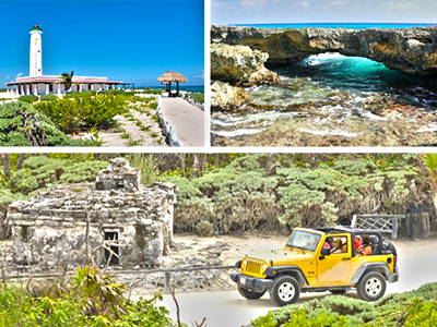 Cozumel jeep tour and Cozumel beach snorkel in Punta Sur Park Cozumel Mexico